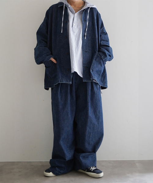 JOURNAL STANDARD LUXE(ジャーナルスタンダード ラックス)の「10OZデニム シフトパンツ(デニムパンツ・レディース・ネイビー・FREE)」の4枚目の写真