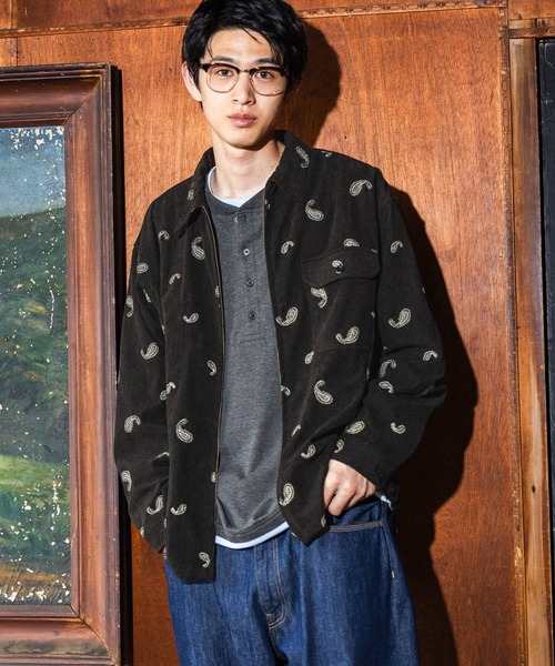 niko and...(ニコアンド)の「刺繍ペイズリーコールシャツ(シャツ/ブラウス・メンズ・ブラウン/ブラック/オレンジ・MEDIUM/LARGE)」の2枚目の写真