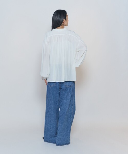 1er Arrondissement(プルミエアロンディスモン)の「ギャザースキッパーブラウス(シャツ/ブラウス・レディース・オフホワイト/ブラウン系その他5/イエロー系その他5・36/38)」の18枚目の写真