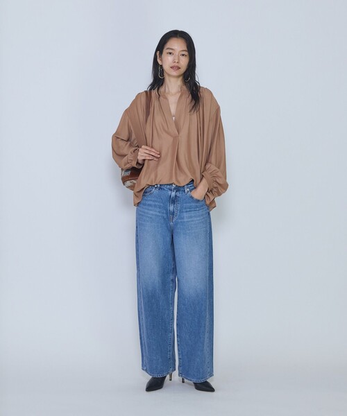 1er Arrondissement(プルミエアロンディスモン)の「ギャザースキッパーブラウス(シャツ/ブラウス・レディース・オフホワイト/ブラウン系その他5/イエロー系その他5・36/38)」の20枚目の写真