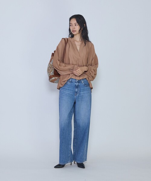 1er Arrondissement(プルミエアロンディスモン)の「ギャザースキッパーブラウス(シャツ/ブラウス・レディース・オフホワイト/ブラウン系その他5/イエロー系その他5・36/38)」の21枚目の写真