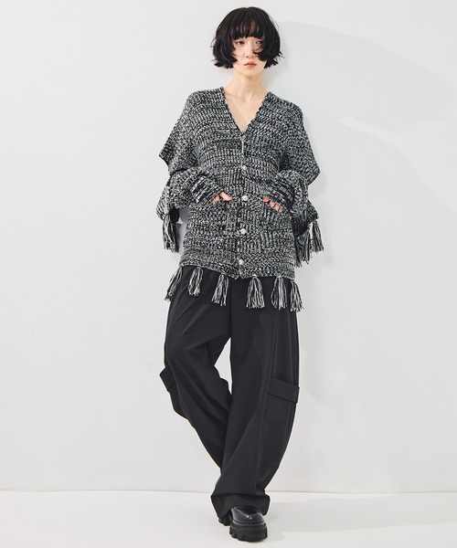 sulvam(サルバム)の「【sulvam/サルバム】Fringe knit/フリンジニット(ニット/セーター・レディース・ベージュ/ブラック・S)」の16枚目の写真