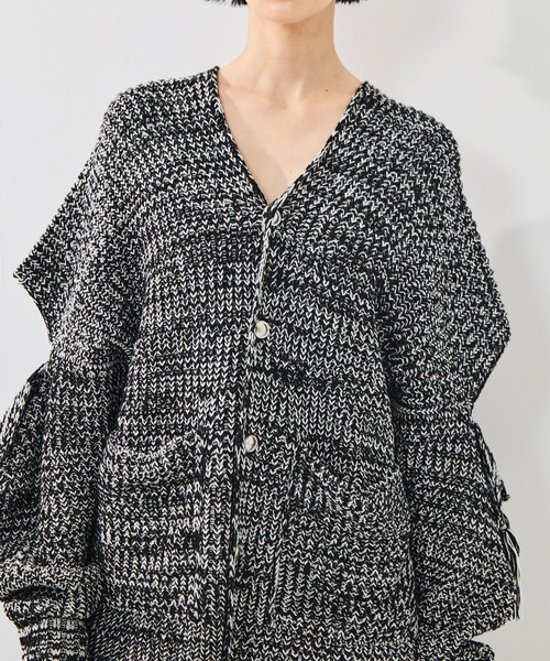 sulvam(サルバム)の「【sulvam/サルバム】Fringe knit/フリンジニット(ニット/セーター・レディース・ベージュ/ブラック・S)」の5枚目の写真