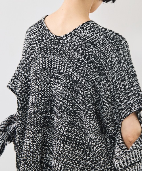 sulvam(サルバム)の「【sulvam/サルバム】Fringe knit/フリンジニット(ニット/セーター・レディース・ベージュ/ブラック・S)」の8枚目の写真