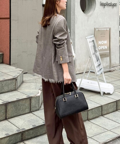 NOLLEY’S(ノーリーズ)の「《セットアップ対応》ウォッシャブルシャークWジャケット(テーラードジャケット・レディース・ネイビー/グレイッシュベージュ/ブラウン・34/36/38)」の5枚目の写真