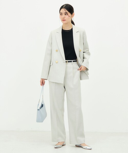 NOLLEY’S(ノーリーズ)の「《セットアップ対応》ウォッシャブルシャークWジャケット(テーラードジャケット・レディース・ネイビー/グレイッシュベージュ/ブラウン・34/36/38)」の16枚目の写真