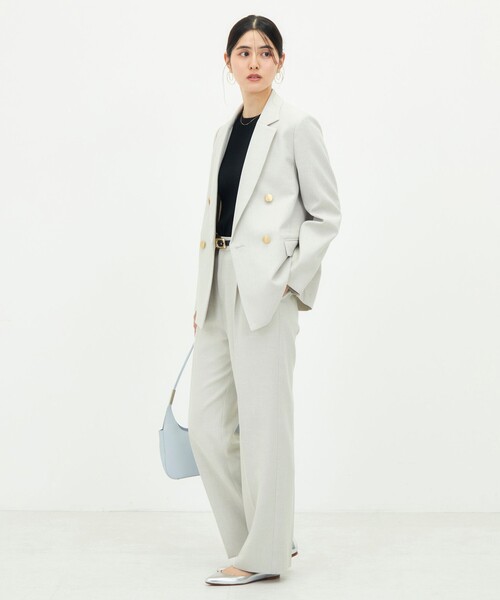 NOLLEY’S(ノーリーズ)の「《セットアップ対応》ウォッシャブルシャークWジャケット(テーラードジャケット・レディース・ネイビー/グレイッシュベージュ/ブラウン・34/36/38)」の17枚目の写真