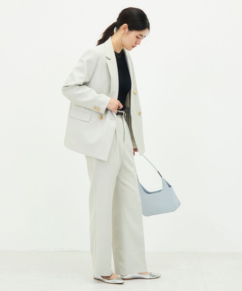 NOLLEY’S(ノーリーズ)の「《セットアップ対応》ウォッシャブルシャークWジャケット(テーラードジャケット・レディース・ネイビー/グレイッシュベージュ/ブラウン・34/36/38)」の19枚目の写真