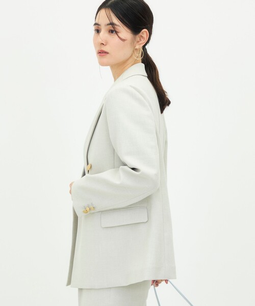 NOLLEY’S(ノーリーズ)の「《セットアップ対応》ウォッシャブルシャークWジャケット(テーラードジャケット・レディース・ネイビー/グレイッシュベージュ/ブラウン・34/36/38)」の22枚目の写真