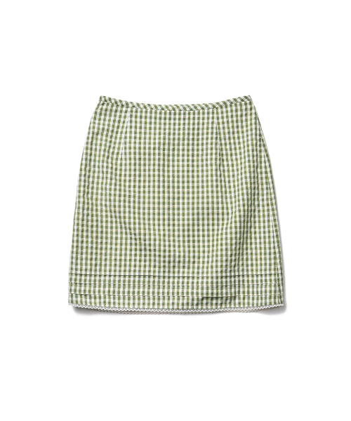 TTUDEMENT（トュードメント）の「GINGHAM CHECK MIDI SKIRT_OLIVE（スカート・レディース・その他・SMALL/MEDIUM）」の4枚目の写真