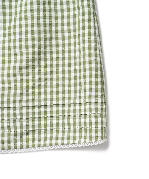 TTUDEMENT（トュードメント）の「GINGHAM CHECK MIDI SKIRT_OLIVE（スカート・レディース・その他・SMALL/MEDIUM）」の6枚目の写真