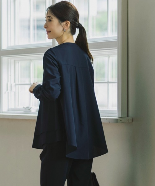 Sono(ソーノ)の「【SONO/ソーノ】【SONO NAVY/ソーノネイビー】プティラパンブラウス(シャツ/ブラウス・レディース・ホワイト/ネイビー・F)」の5枚目の写真