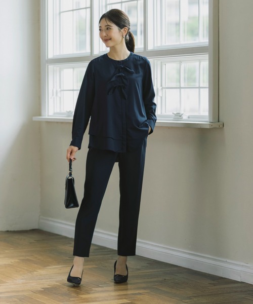 Sono(ソーノ)の「【SONO/ソーノ】【SONO NAVY/ソーノネイビー】プティラパンブラウス(シャツ/ブラウス・レディース・ホワイト/ネイビー・F)」の6枚目の写真