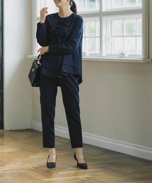Sono(ソーノ)の「【SONO/ソーノ】【SONO NAVY/ソーノネイビー】プティラパンブラウス(シャツ/ブラウス・レディース・ホワイト/ネイビー・F)」の7枚目の写真