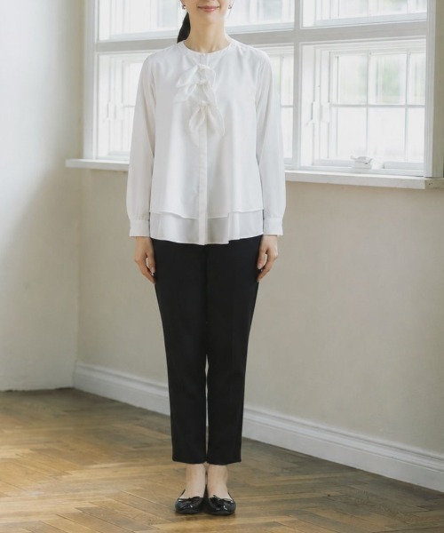 Sono(ソーノ)の「【SONO/ソーノ】【SONO NAVY/ソーノネイビー】プティラパンブラウス(シャツ/ブラウス・レディース・ホワイト/ネイビー・F)」の13枚目の写真