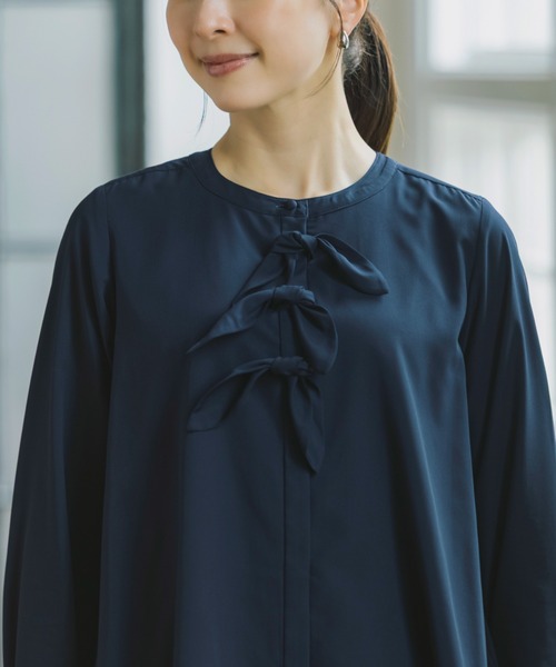Sono(ソーノ)の「【SONO/ソーノ】【SONO NAVY/ソーノネイビー】プティラパンブラウス(シャツ/ブラウス・レディース・ホワイト/ネイビー・F)」の16枚目の写真