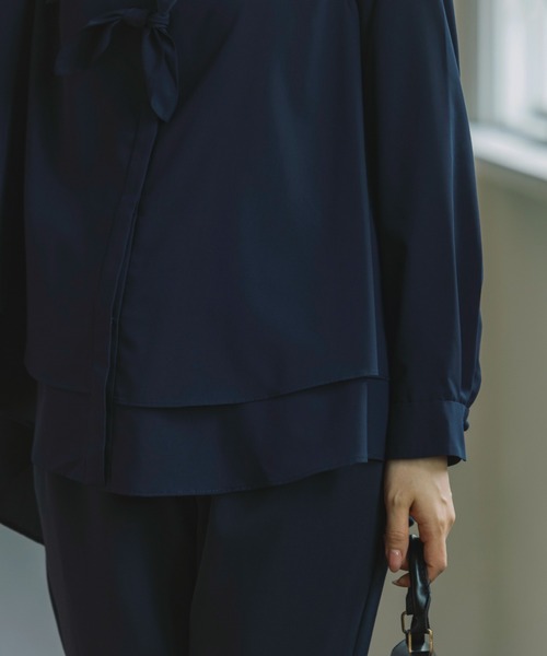 Sono(ソーノ)の「【SONO/ソーノ】【SONO NAVY/ソーノネイビー】プティラパンブラウス(シャツ/ブラウス・レディース・ホワイト/ネイビー・F)」の18枚目の写真