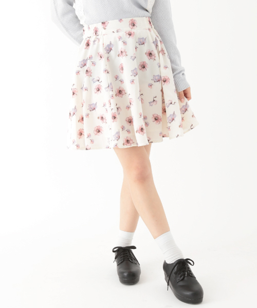 earth music&ecology（アースミュージックアンドエコロジー）の「《プチプラ2,990円+税》【2016Spring】《スキスカ!》フラワーミニスカート（スカート・レディース・オフホワイト/イエロー/ネイビー・FREE）」の2枚目の写真