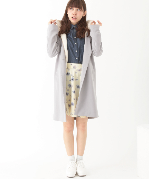 earth music&ecology（アースミュージックアンドエコロジー）の「《プチプラ2,990円+税》【2016Spring】《スキスカ!》フラワーミニスカート（スカート・レディース・オフホワイト/イエロー/ネイビー・FREE）」の13枚目の写真