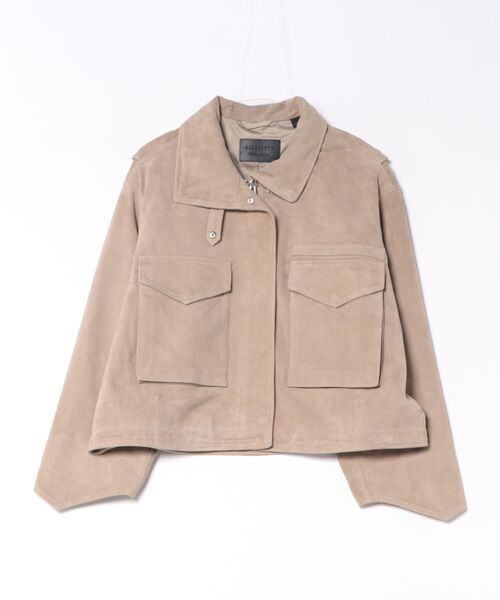 ALLSAINTS(オールセインツ)の「CLAY SUEDE JACKET | CLAY スエード ジャケット(その他アウター・レディース・グレー系その他・S)」の1枚目の写真
