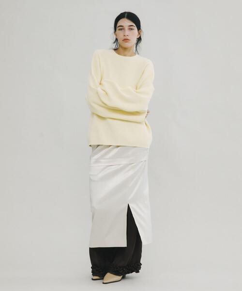 LAATO(ラート)の「crew neck soft knit(ニット/セーター・レディース・アイボリー/ライトグレー・FREE)」の7枚目の写真