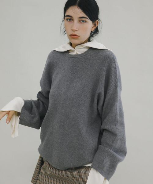 LAATO(ラート)の「crew neck soft knit(ニット/セーター・レディース・アイボリー/ライトグレー・FREE)」の18枚目の写真