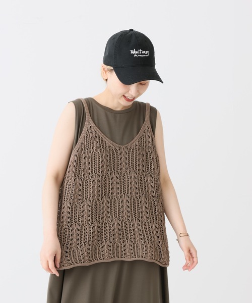 HEART MARKET(ハートマーケット)の「透かし編みニットキャミベスト(ベスト・レディース・ブラウン/モカ/ブラック/ベージュ・FREE)」の14枚目の写真