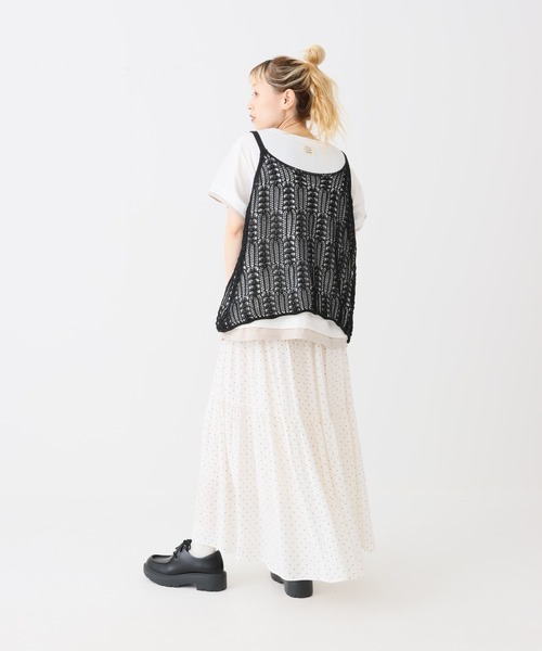 HEART MARKET(ハートマーケット)の「透かし編みニットキャミベスト(ベスト・レディース・ブラウン/モカ/ブラック/ベージュ・FREE)」の17枚目の写真