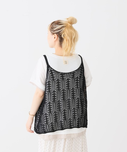 HEART MARKET(ハートマーケット)の「透かし編みニットキャミベスト(ベスト・レディース・ブラウン/モカ/ブラック/ベージュ・FREE)」の20枚目の写真
