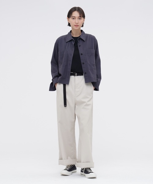 MHL.(エムエイチエル)の「JAPANESE DENSE COTTON(その他パンツ・レディース・ライトベージュ/オリーブドラブ・1/3/2/0)」の4枚目の写真