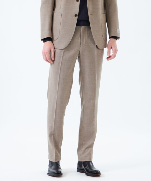MACKINTOSH PHILOSOPHY(マッキントッシュ フィロソフィー)の「【WEB&一部店舗限定】テーラードジャージーワンタックテーパードパンツ REDA へリンボンストレッチ(その他パンツ・メンズ・ダークネイビー/ベージュ系その他7・38/40)」の2枚目の写真