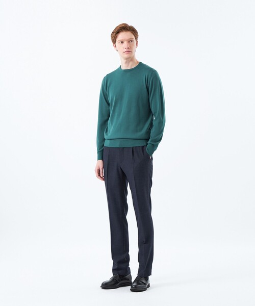 MACKINTOSH PHILOSOPHY(マッキントッシュ フィロソフィー)の「【WEB&一部店舗限定】テーラードジャージーワンタックテーパードパンツ REDA へリンボンストレッチ(その他パンツ・メンズ・ダークネイビー/ベージュ系その他7・38/40)」の7枚目の写真