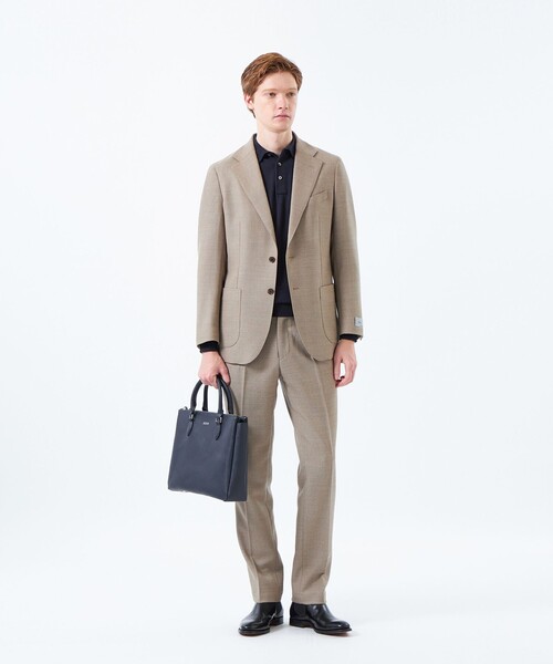 MACKINTOSH PHILOSOPHY(マッキントッシュ フィロソフィー)の「【WEB&一部店舗限定】テーラードジャージーワンタックテーパードパンツ REDA へリンボンストレッチ(その他パンツ・メンズ・ダークネイビー/ベージュ系その他7・38/40)」の8枚目の写真