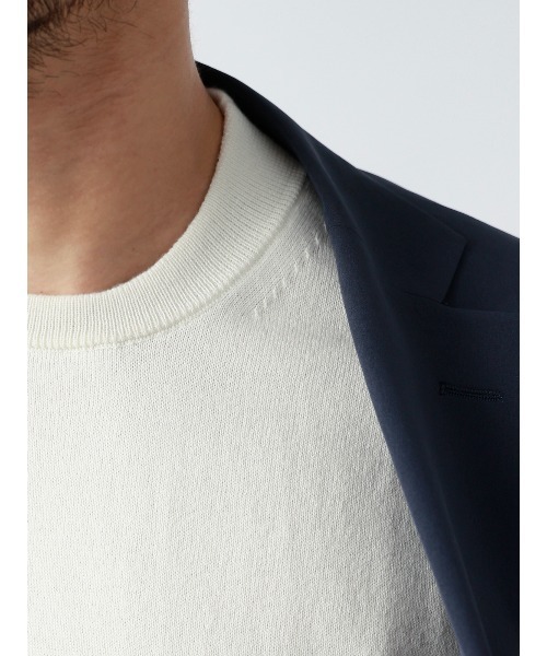 SUIT SQUARE(スーツスクエア)の「オフィニット/クルーネックニット/長袖/ウォッシャブル/ポリエステル天竺/無地(ニット/セーター・メンズ・モカ/ホワイト/ブラック・LL/L/M/S)」の15枚目の写真