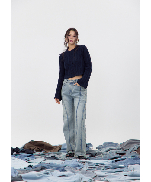 NO EXTRA TOUCH(ノー・エクストラ・タッチ)の「Boho ダメージニット (ネイビー) / 25FWKP001NA(ニット/セーター・レディース・その他・SMALL/MEDIUM)」の6枚目の写真
