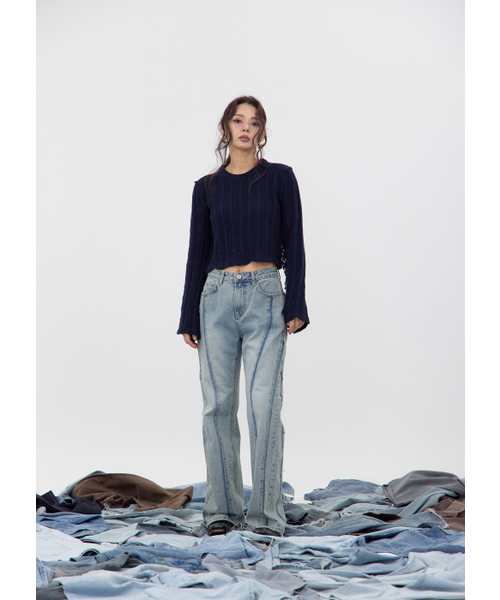 NO EXTRA TOUCH(ノー・エクストラ・タッチ)の「Boho ダメージニット (ネイビー) / 25FWKP001NA(ニット/セーター・レディース・その他・SMALL/MEDIUM)」の8枚目の写真