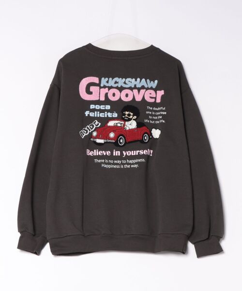 GORGE(ゴージ)の「ユニークおじさん サガラ刺繍裏毛トレーナー|全4色(スウェット・レディース・チャコール/オートミール/グリーン/ブラック・F)」の12枚目の写真