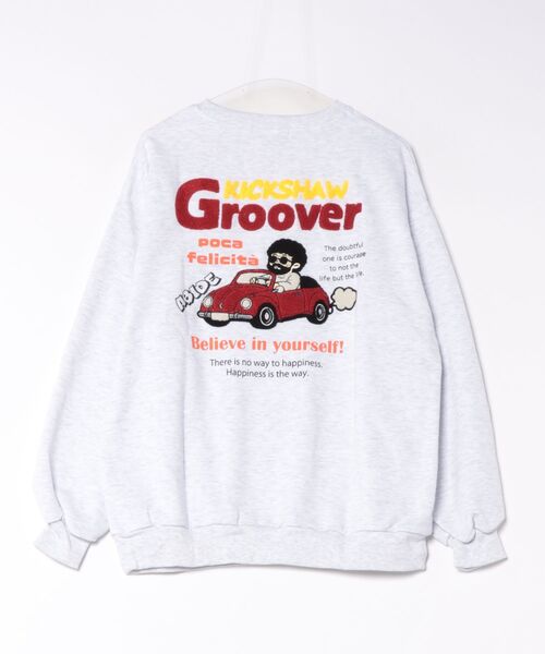 GORGE(ゴージ)の「ユニークおじさん サガラ刺繍裏毛トレーナー|全4色(スウェット・レディース・チャコール/オートミール/グリーン/ブラック・F)」の13枚目の写真