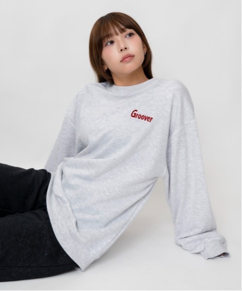 GORGE(ゴージ)の「ユニークおじさん サガラ刺繍裏毛トレーナー|全4色(スウェット・レディース・チャコール/オートミール/グリーン/ブラック・F)」の15枚目の写真