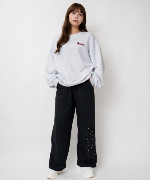 GORGE(ゴージ)の「ユニークおじさん サガラ刺繍裏毛トレーナー|全4色(スウェット・レディース・チャコール/オートミール/グリーン/ブラック・F)」の17枚目の写真