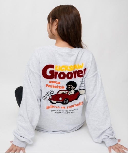 GORGE(ゴージ)の「ユニークおじさん サガラ刺繍裏毛トレーナー|全4色(スウェット・レディース・チャコール/オートミール/グリーン/ブラック・F)」の19枚目の写真