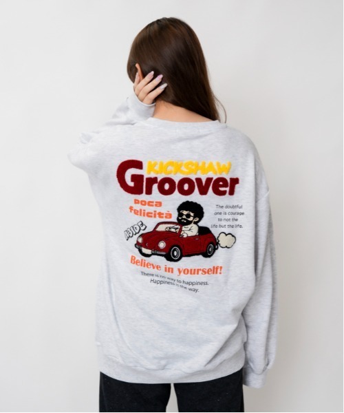 GORGE(ゴージ)の「ユニークおじさん サガラ刺繍裏毛トレーナー|全4色(スウェット・レディース・チャコール/オートミール/グリーン/ブラック・F)」の20枚目の写真