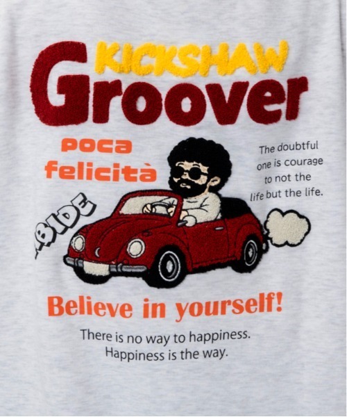 GORGE(ゴージ)の「ユニークおじさん サガラ刺繍裏毛トレーナー|全4色(スウェット・レディース・チャコール/オートミール/グリーン/ブラック・F)」の6枚目の写真