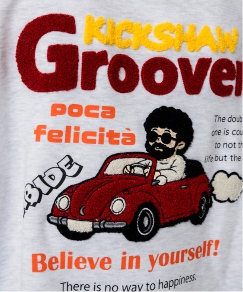 GORGE(ゴージ)の「ユニークおじさん サガラ刺繍裏毛トレーナー|全4色(スウェット・レディース・チャコール/オートミール/グリーン/ブラック・F)」の7枚目の写真