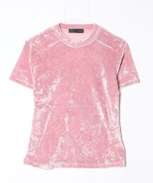 クルーネックシアーベロア半袖Ｔシャツ