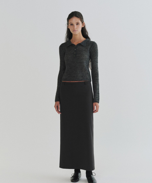 ANDNEEDS(アンドニーズ)の「Pamper sheer collar knit (charcoal)(ニット/セーター・レディース・その他・FREE)」の2枚目の写真
