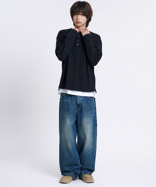 MOOVN（ムブン）の「ヴィンテージワイドデニムパンツ サンドブルー（デニムパンツ・レディース・その他・SMALL/MEDIUM/LARGE）」の2枚目の写真