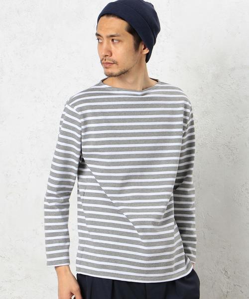 green label relaxing（グリーンレーベルリラクシング）の「[セントジェームス] SAINTJAMES OUESSANT ボーダー 16（Tシャツ/カットソー・メンズ・ホワイト/グレー/ネイビー・SMALL/X-SMALL/MEDIUM）」の3枚目の写真