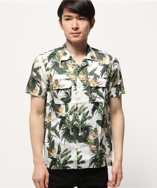 BHY-biography(ビーエイチワイバイオグラフィー)の「80/1 SATIN ALOHA /サテンアロハシャツ(シャツ/ブラウス・メンズ・ホワイト・44)」の1枚目の写真