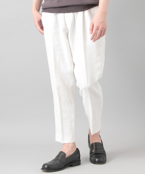 URBAN RESEARCH(アーバンリサーチ)の「UR リネンキャンバスクロップドトラウザー(その他パンツ・メンズ・ネイビー/ベージュ/ホワイト・MEDIUM/LARGE)」の2枚目の写真